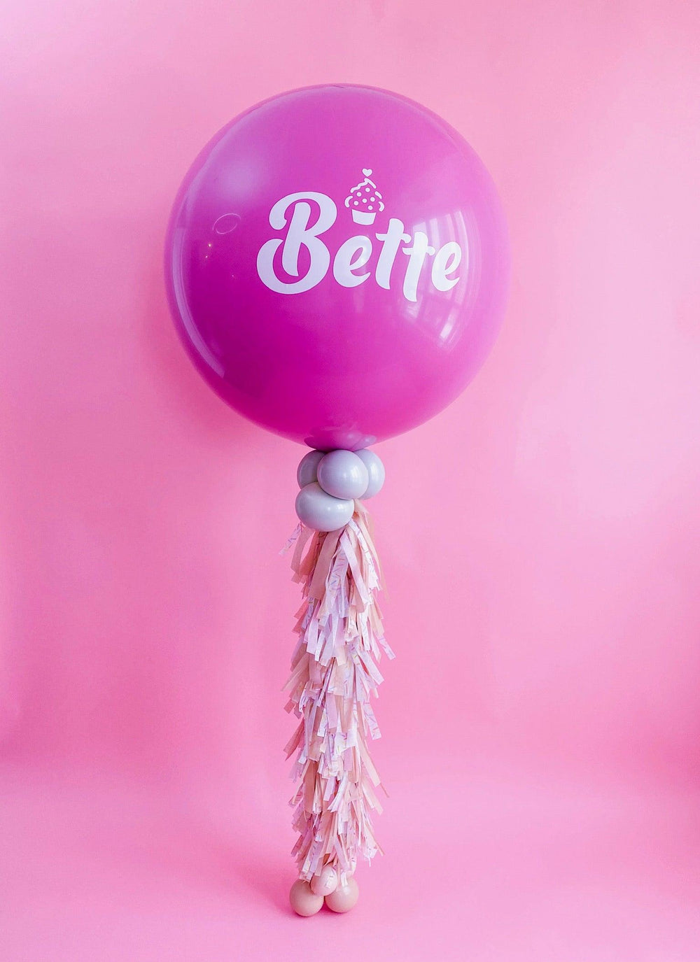 Personalized Jumbo Balloon with Tassels - Custom Celebration Decor - My Blush Peony